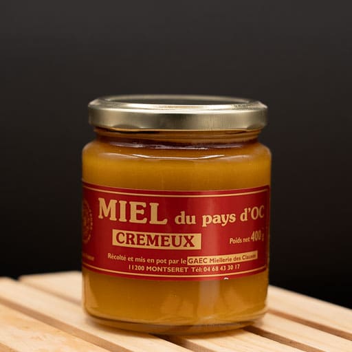 Miel pays d'oc crémeux 400g la miellerie des clauses