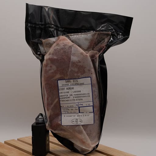 Gigot tranché env 2x250g artisan boucher origine Lozere